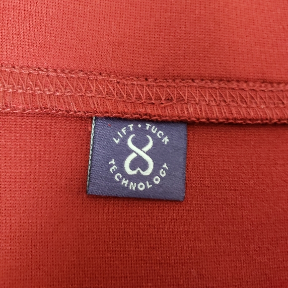 NYDJ Lift Tuck Pencil Skirt Red Stretch Waist Pull On Knit - Picture 5 of 8